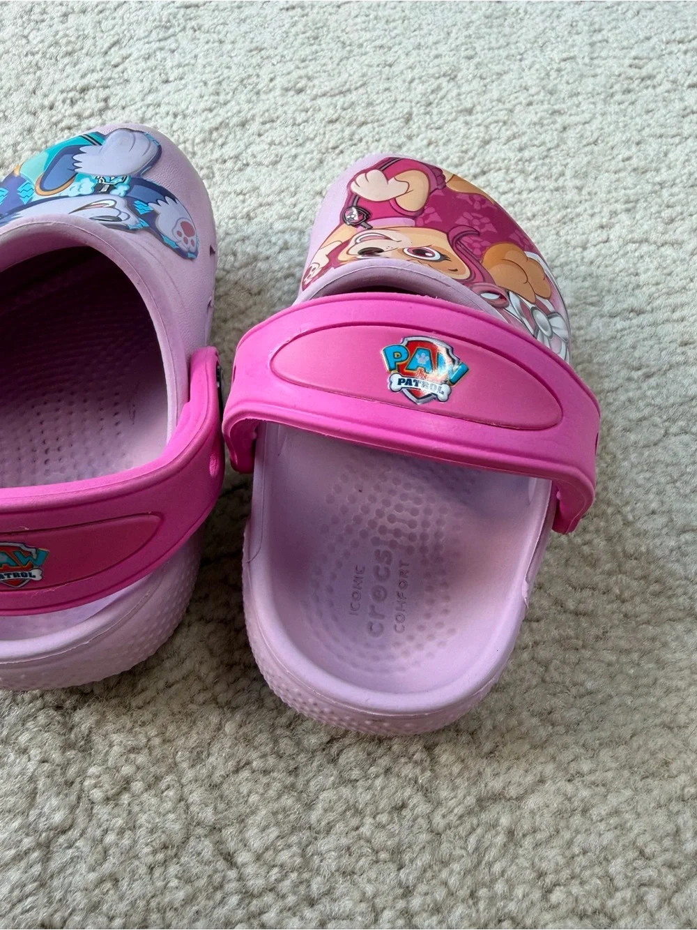 Crocs Toddler Size 6 Pink Paw Patrol Skye Everest Slip On Clogs Sandals